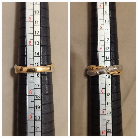 White and yellow 14K gold ring with dimonds - Picture 16 of 16